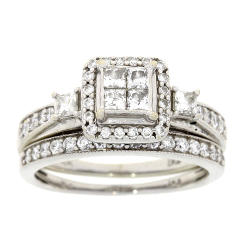Bids.com 1.00ct Diamond Engagement Ring Set 10KT White Gold Rings White Smoke 7.50