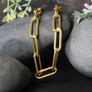 Bids.com 14k Yellow Gold Rounded Paperclip Chain Necklace Necklaces Black 18 / Yellow Gold