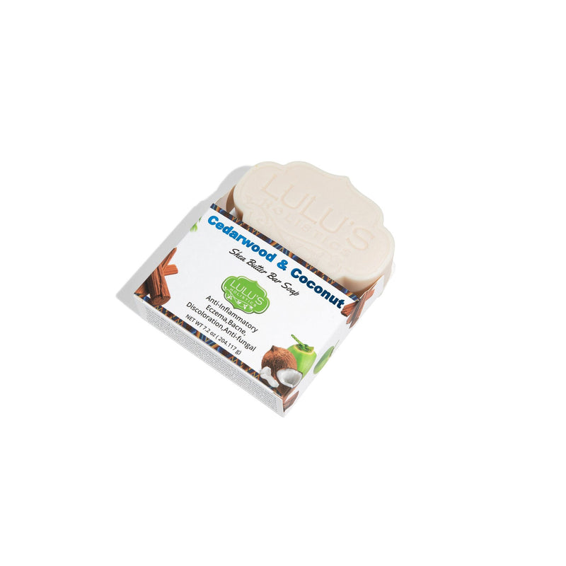Lulu’s Holistics Cedarwood Coconut Shea Butter Bar Soap – Balancing Cleanse Bar soap White Smoke 1 Bar,2 Bars,3 Bars,4 Bars,20 Bars (bulk)