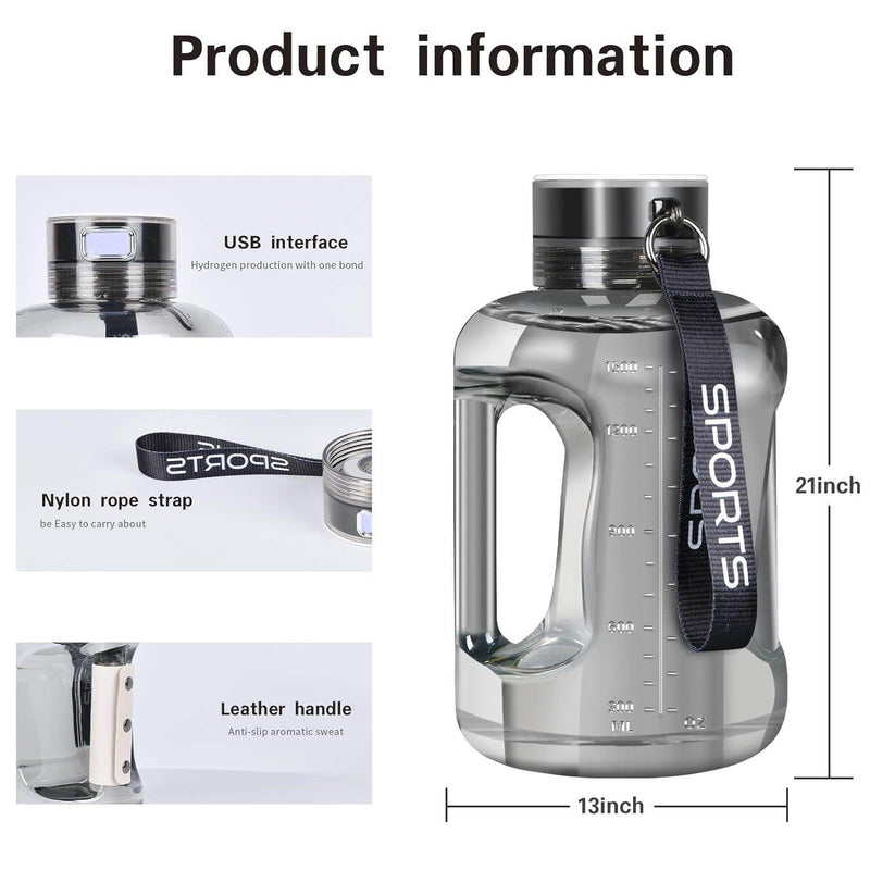 SmartPursue™ Portable Hydrogen Water Bottle 1.5L Rich Molecular Hydrogen Water Bottle White Smoke Pink,Green,Grey,white,Blue,Light Green