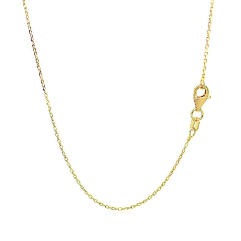 Bids.com 18k Yellow Gold Diamond Cut Cable Link Chain (0.80 mm) Necklaces White Smoke 16 / Yellow Gold,18 / Yellow Gold