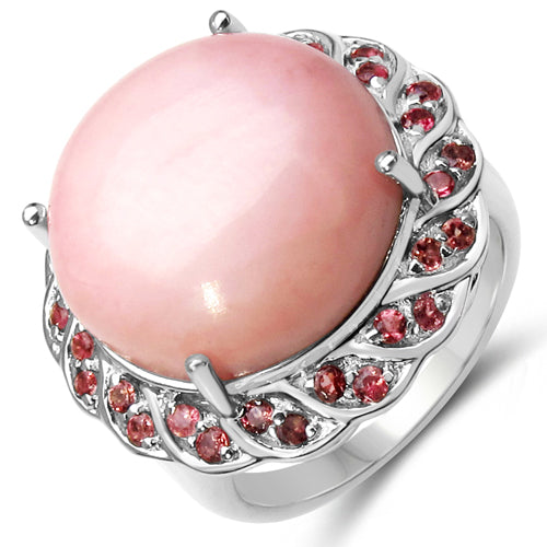 Bids.com 14.59 Carat Genuine Opal & Tourmaline .925 Sterling Silver Ring Rings White Smoke size 7.00,size 6.00,size 8.00,size 9.00