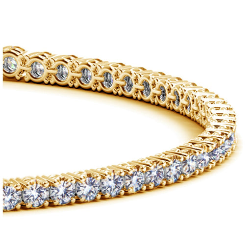 Bids.com Lab Grown Round Diamond Tennis Bracelet in 14k Yellow Gold (3 cctw F/G  VS2/SI1) Bracelets White Smoke 7 / Yellow Gold