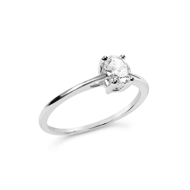 Bids.com 14K White Gold 1/2 Cttw Oval Lab Grown Diamond 4 Prong Solitaire Engagement Ring (F-G Color, VS2-SI1 Clarity) - Size 7 Rings White Smoke 7 / White.Gold,9 / White.Gold,6 / White.Gold,8 / White.Gold,5 / White.Gold