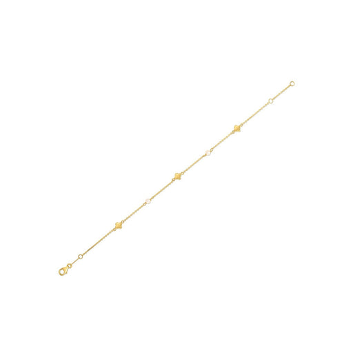 Bids.com 14k Yellow Gold Pearl Clover Bracelet Bracelets White Smoke 7 / Yellow Gold