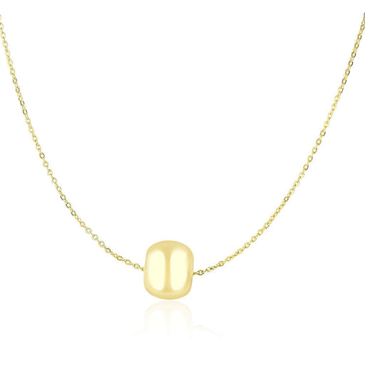 Bids.com 14k Yellow Gold Necklace with Shiny Barrel Bead Charm Necklaces White Smoke 18 / Yellow Gold