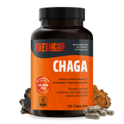 FreshCap Mushrooms Chaga Mushroom Extract Capsules Capsules Black