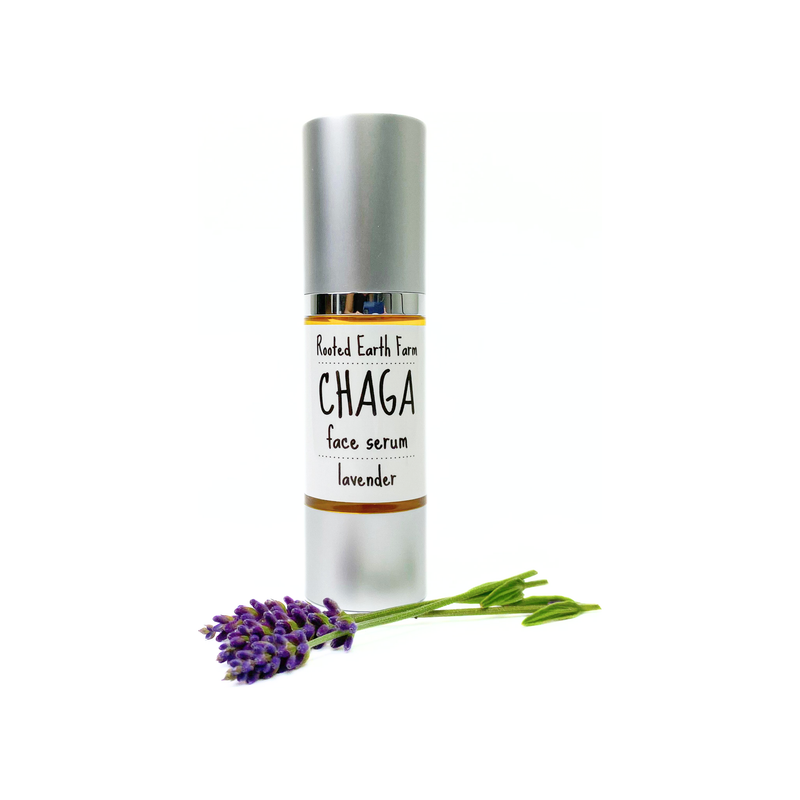 Rooted Earth Farm + Apothecary Chaga Face Serum Skin + Face Serums Light Gray lavender / 1 oz