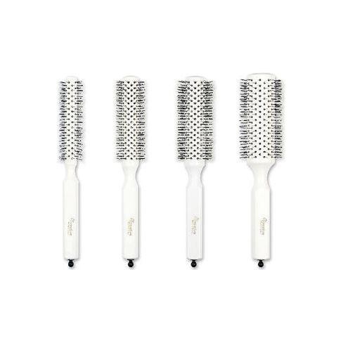 Creative Pro Hair Tools Champion Italian Nylon Round Bristle Hair Brush Hair Brush White Smoke 1.",1.5",1.75",2."