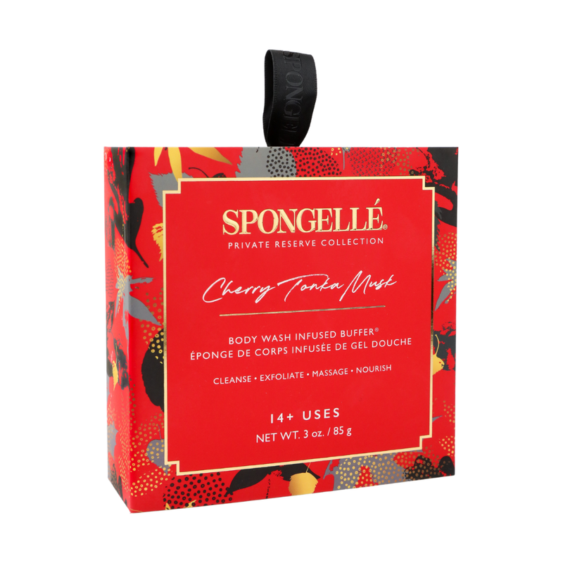 Spongellé Cherry Tonka Musk | Boxed Flower Body Wash Infused Buffer White Smoke