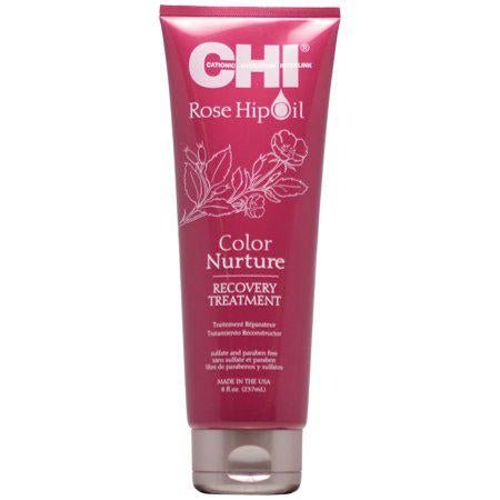 VIP Extensions CHI Rose Hip Oil Color Nurture Recovery Treatment, 8 oz Hair Mask White Smoke