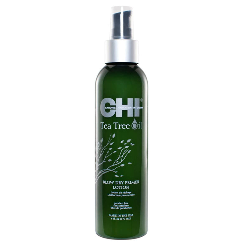 VIP Extensions CHI Tea Tree Oil Blow Dry Primer Lotion, 6 oz Heat Protectant White Smoke