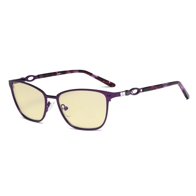 eyekeeper.com Chic Blue Light Blocking Eyeglasses LX19019-BB60 Eyeglasses White Smoke Purple / without magnification