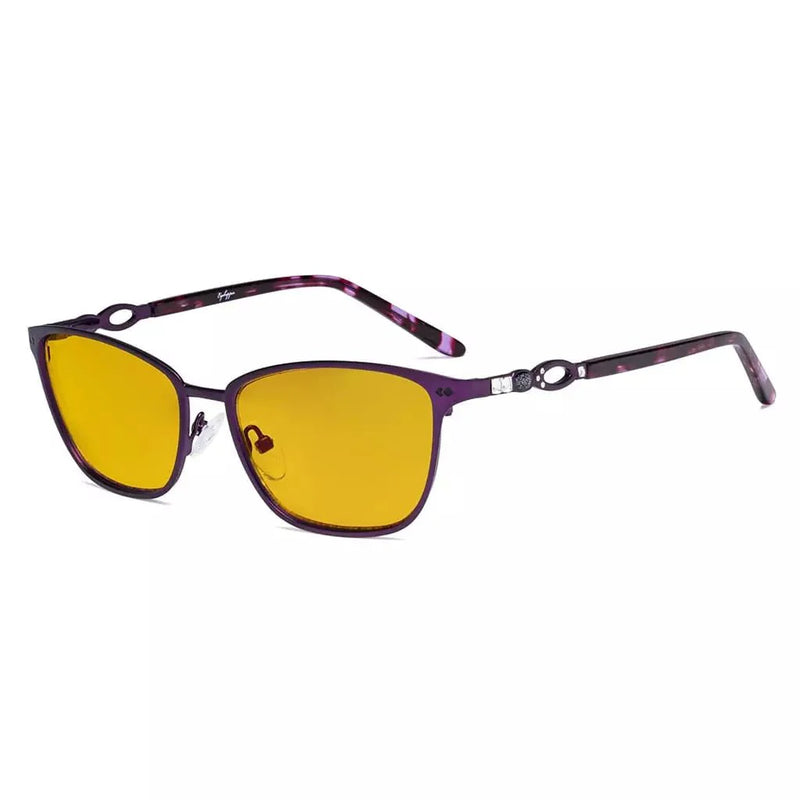eyekeeper.com Chic Blue Light Blocking Eyeglasses LX19019-BB90 Eyeglasses White Smoke Purple / without magnification
