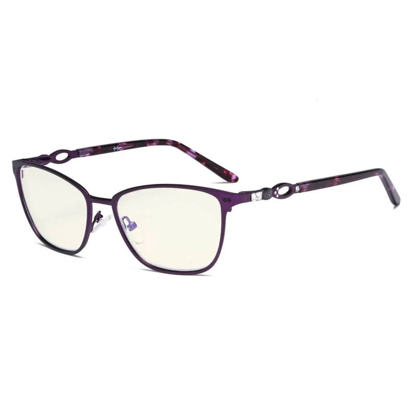 eyekeeper.com Chic Blue Light Filter Eyeglasses LX19019-BB40 Eyeglasses White Smoke Purple / without magnification