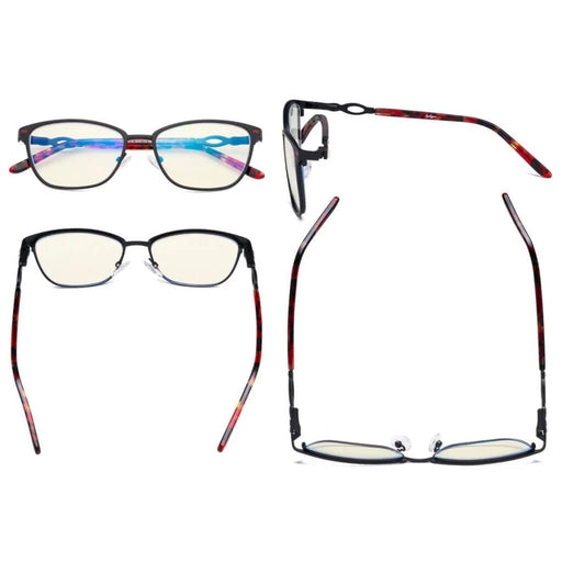 eyekeeper.com Chic Blue Light Filter Eyeglasses LX19019-BB40 Eyeglasses White Smoke Black / without magnification,Purple / without magnification,Red / without magnification