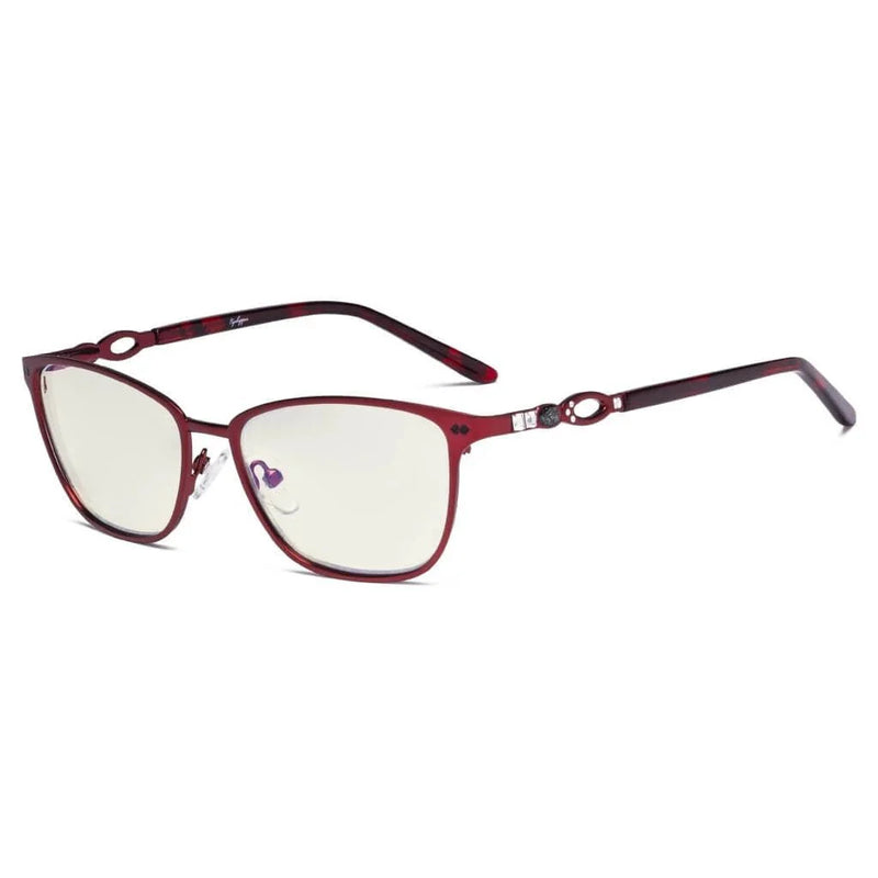 eyekeeper.com Chic Blue Light Filter Eyeglasses LX19019-BB40 Eyeglasses White Smoke Red / without magnification