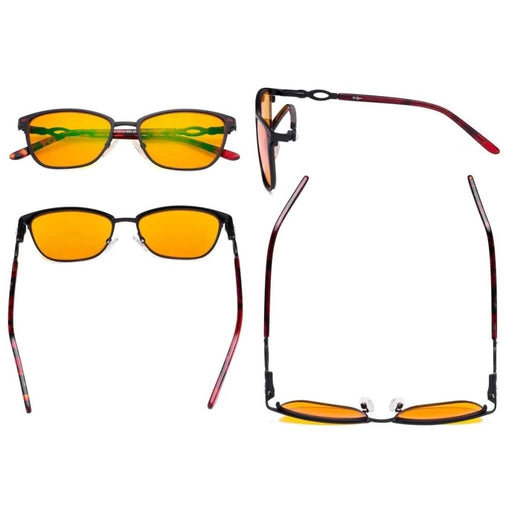 eyekeeper.com Chic Metal Blue Light Blocking Eyeglasses LX19019-BB98 Eyeglasses White Smoke Black / without magnification,Purple / without magnification,Red / without magnification