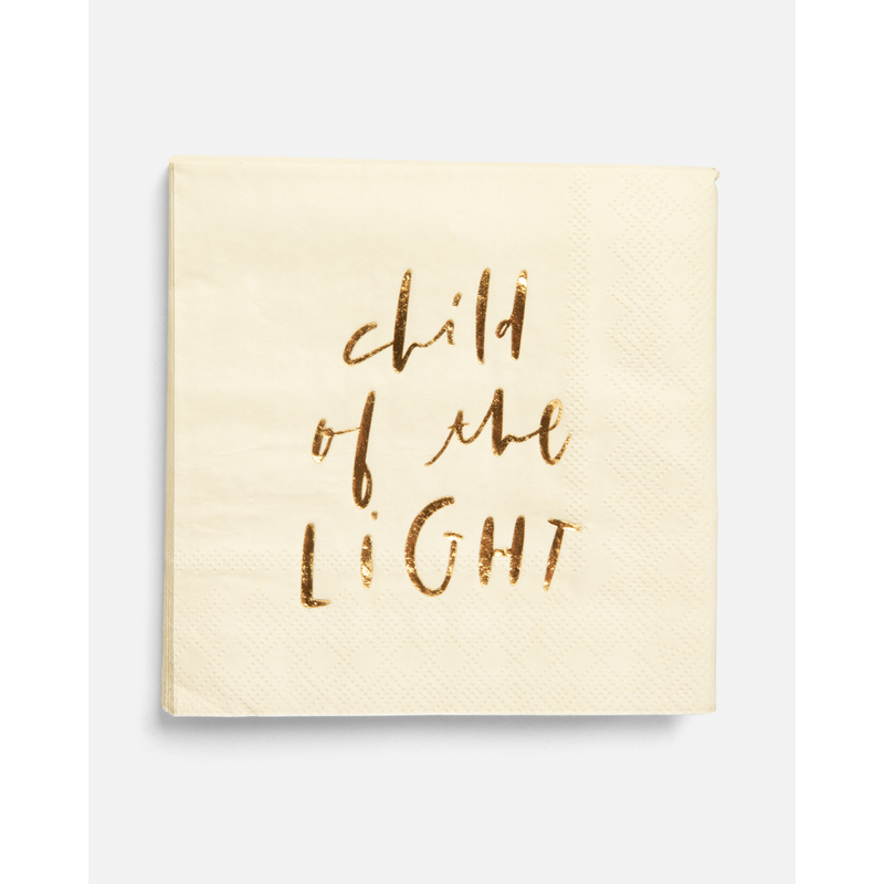 Be A Heart Baptism Child of the Light Cocktail Napkins Paper Napkins Antique White