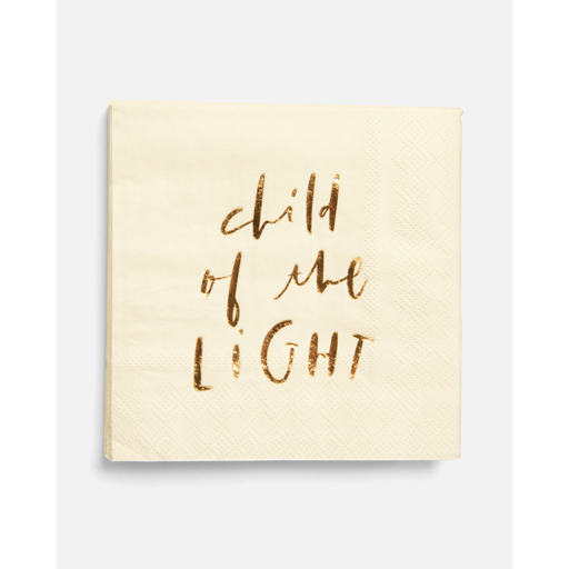 Be A Heart Baptism Child of the Light Cocktail Napkins Paper Napkins Antique White