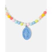 Be A Heart Miraculous Medal Plastic Children's Necklace Jewelry White Smoke