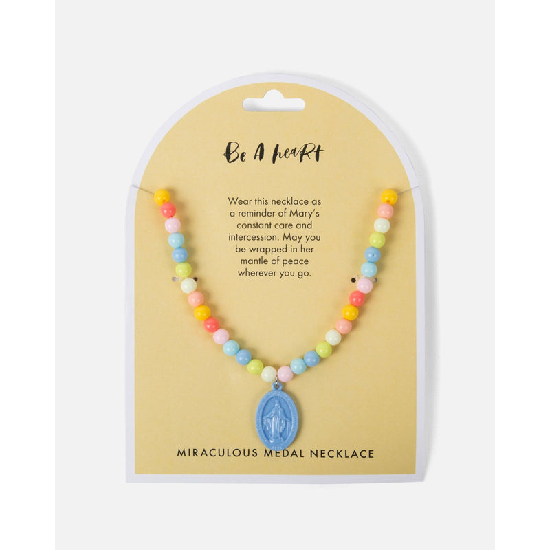 Be A Heart Miraculous Medal Plastic Children's Necklace Jewelry Light Goldenrod