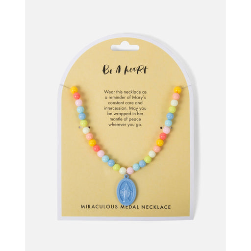 Be A Heart Miraculous Medal Plastic Children's Necklace Jewelry Light Goldenrod