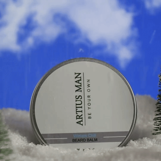 Artius Man Winter’s Chill Beard Balm – Cooling Peppermint and Eucalyptus Beard Styling Balm (2 oz) Beard Balm Dark Gray
