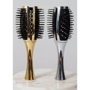 KOH-I-NOOR Beauty USA Janeke Tulip Vented Round Brush – Award-Winning Volumizing Blow-Dry Brush Hair Brush Gray Chrome,Gold