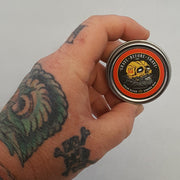 Grave Before Shave Fisticuffs™  Cigar Blend Strong Hold Mustache Wax 1 OZ. Tin Mustache Wax Dark Gray