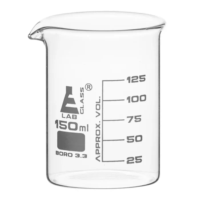 PYREX Borosilicate Glass Beaker, Low Form, Graduated, 150 mL Science & Laboratory White Smoke