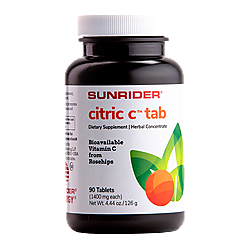 Herb's Fortune NOW AVAILABLE Citric C Tab | Chewable Vitamin C + Rose Hips by Sunrider Herbal Supplement Light Gray