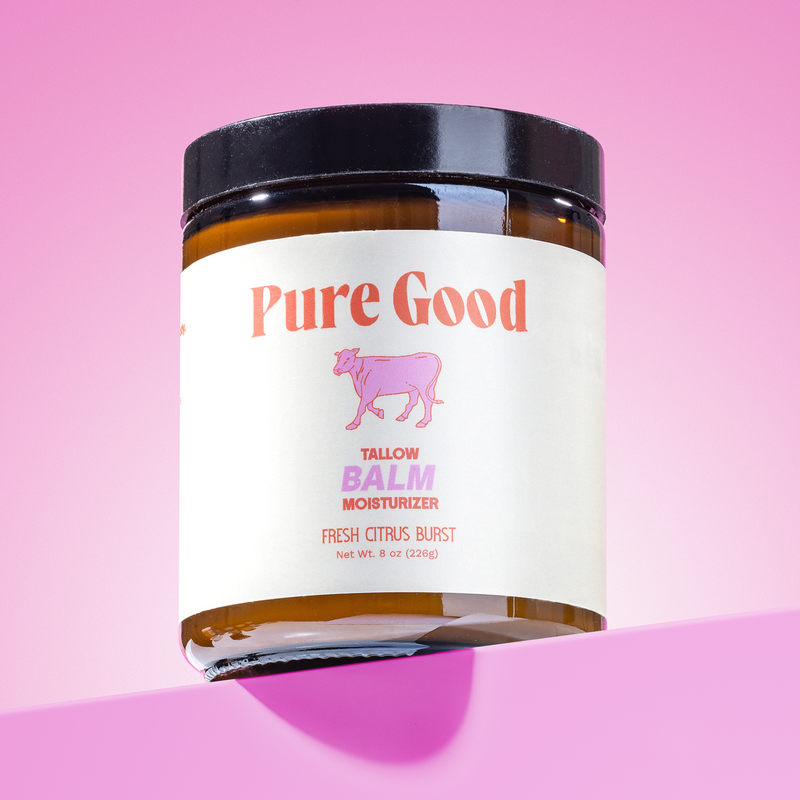 Pure Good LLC Fresh Citrus Burst - Tallow Balm Moisturizer Tallow Balm Misty Rose 4 oz,8 oz