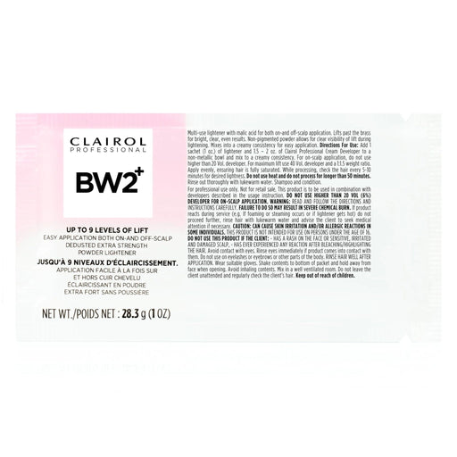 VIP Extensions Clairol Professional BW2+ Dedusted Extra Strength Powder Lightener for Hair Highlights Hair Color Developer White Smoke
