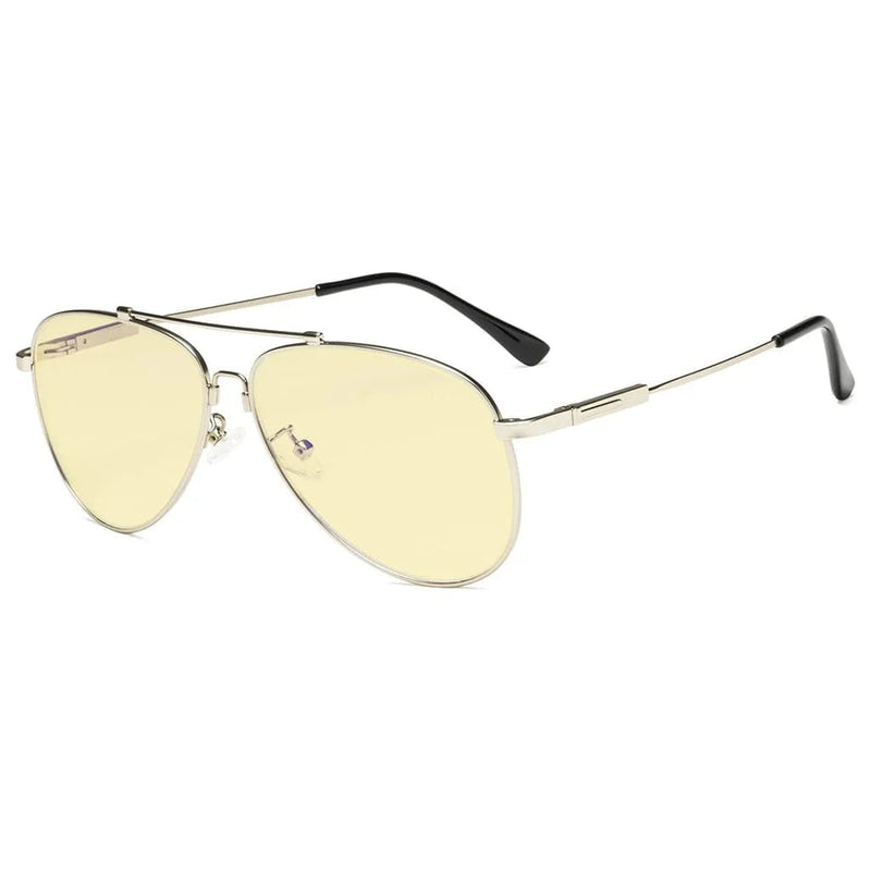 eyekeeper.com Classic Blue Light Blocking Eyeglasses TMR1801 Eyeglasses White Smoke Silver / without magnification