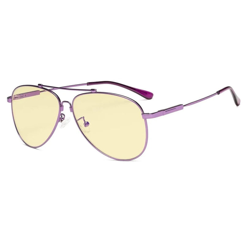 eyekeeper.com Classic Blue Light Blocking Eyeglasses TMR1801 Eyeglasses White Smoke Purple / without magnification