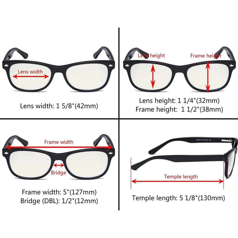 eyekeeper.com Classic Blue Light Filter Eyeglasses Kids K05-BB40 Eyeglasses White Smoke Champagne,Black Red,Yellow Black