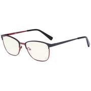 eyekeeper.com Classic Cat-eye Blue Light Filter Eyeglasses LX19017-BB40 Eyeglasses Beige Black Red / without magnification