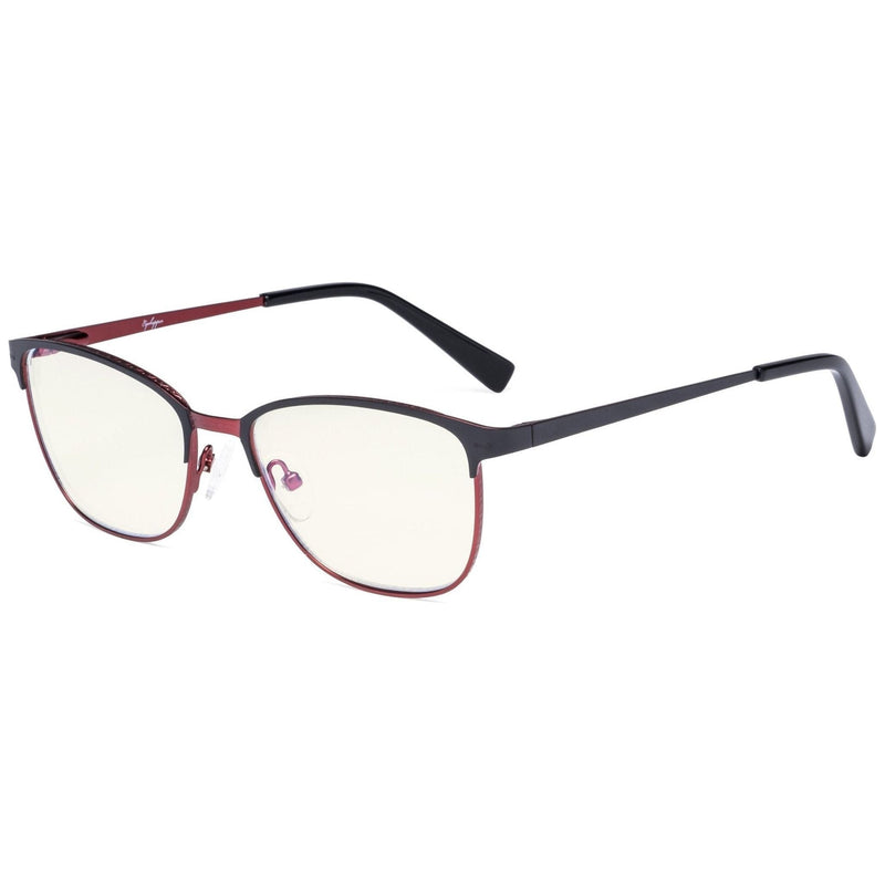 eyekeeper.com Classic Cat-eye Blue Light Filter Eyeglasses LX19017-BB40 Eyeglasses Beige Black Red / without magnification