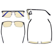 eyekeeper.com Blue Light Blocking Eyeglasses Yellow Tinted Lenses LX19010-BB60 Eyeglasses Light Gray Black / without magnification,Blue / without magnification,Brown / without magnification