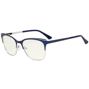 eyekeeper.com Classic Full-Rim Blue Light Filter Eyeglasses LX19041-BB40 Eyeglasses White Smoke Blue / without magnification
