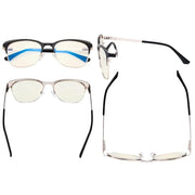 eyekeeper.com Classic Full-Rim Blue Light Filter Eyeglasses LX19041-BB40 Eyeglasses White Smoke Black / without magnification,Blue / without magnification,Purple / without magnification,Red / without magnification