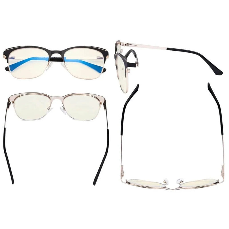 eyekeeper.com Classic Full-Rim Blue Light Filter Eyeglasses LX19041-BB40 Eyeglasses White Smoke Black / without magnification,Blue / without magnification,Purple / without magnification,Red / without magnification