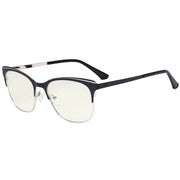 eyekeeper.com Classic Full-Rim Blue Light Filter Eyeglasses LX19041-BB40 Eyeglasses White Smoke Black / without magnification