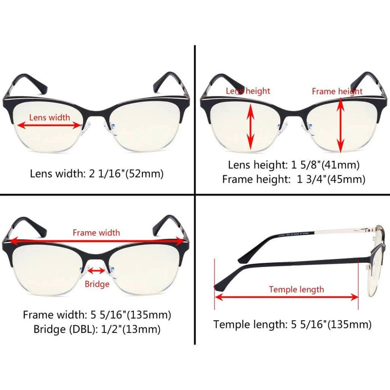 eyekeeper.com Classic Full-Rim Blue Light Filter Eyeglasses LX19041-BB40 Eyeglasses White Smoke Black / without magnification,Blue / without magnification,Purple / without magnification,Red / without magnification
