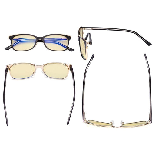 eyekeeper.com Metal Frame Blue Light Blocking Eyeglasses LX19006-BB60 Eyeglasses Dark Slate Gray Black / without magnification,Blue / without magnification,Red / without magnification