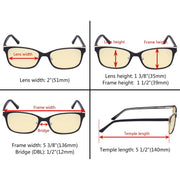eyekeeper.com Metal Frame Blue Light Blocking Eyeglasses LX19006-BB60 Eyeglasses Bisque Black / without magnification,Blue / without magnification,Red / without magnification