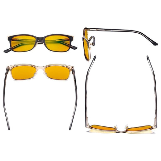 eyekeeper.com Metal Frame Blue Light Blocking Eyeglasses LX19006-BB90 Eyeglasses Dark Slate Gray Black / without magnification,Blue / without magnification,Red / without magnification