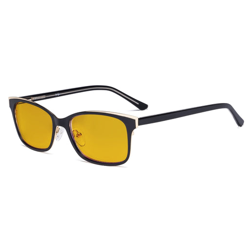 eyekeeper.com Metal Frame Blue Light Blocking Eyeglasses LX19006-BB90 Eyeglasses White Smoke Black / without magnification