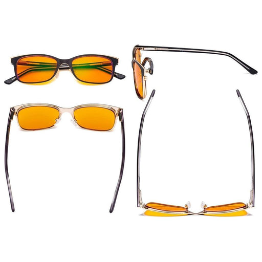 eyekeeper.com Metal Blue Light Blocking Eyeglasses LX19006-BB98 Eyeglasses Dark Slate Gray Black / without magnification,Blue / without magnification,Red / without magnification